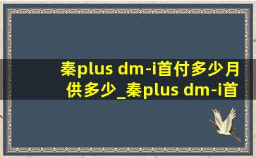 秦plus dm-i首付多少月供多少_秦plus dm-i首付多少